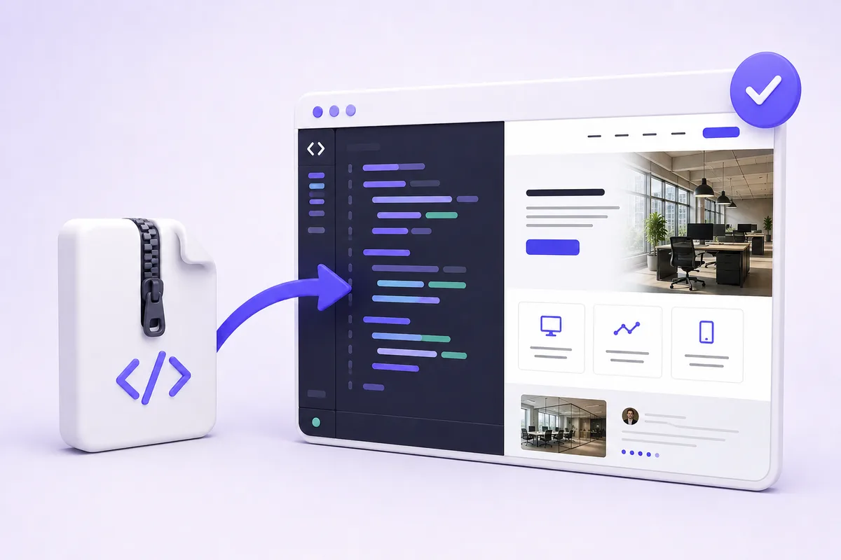 Eigenes HTML als ZIP wird byte-treu importiert