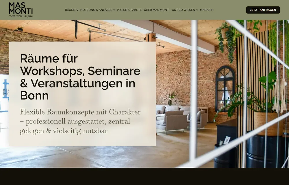 Screenshot der Website MAS MONTI (mas-monti.de)