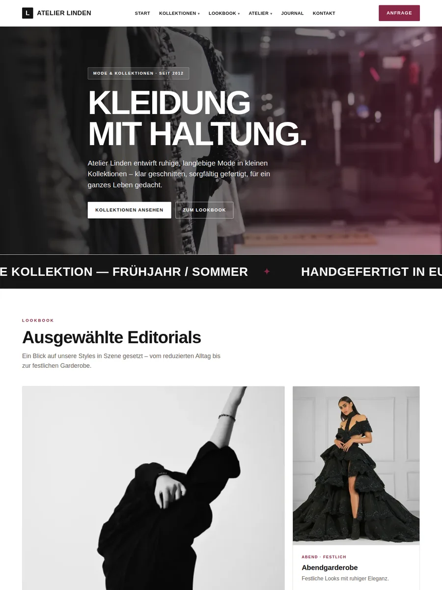 Startseiten-Vorschau: Fashion-Boutique-Mehrseiter